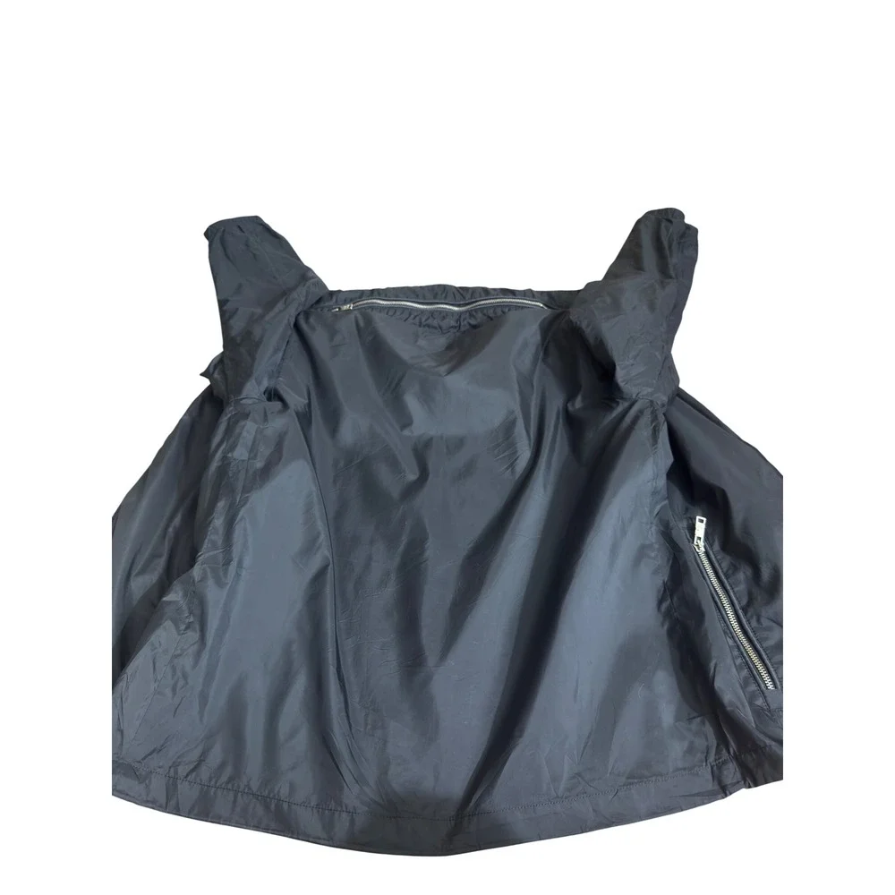 Prada Milano Black Nylon Windbreaker Jacket Packable Hood Triangle Logo Mens 46